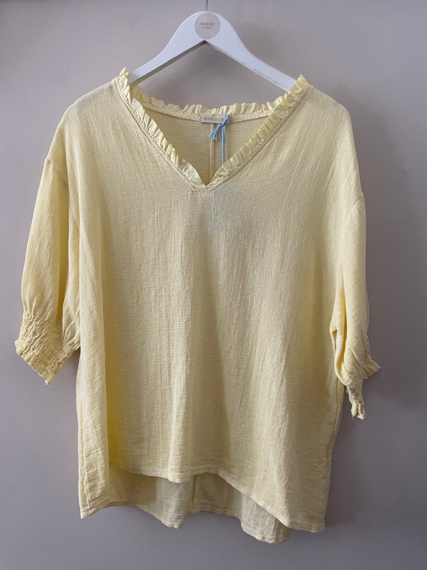 The Gaby Frill V Neck Top
