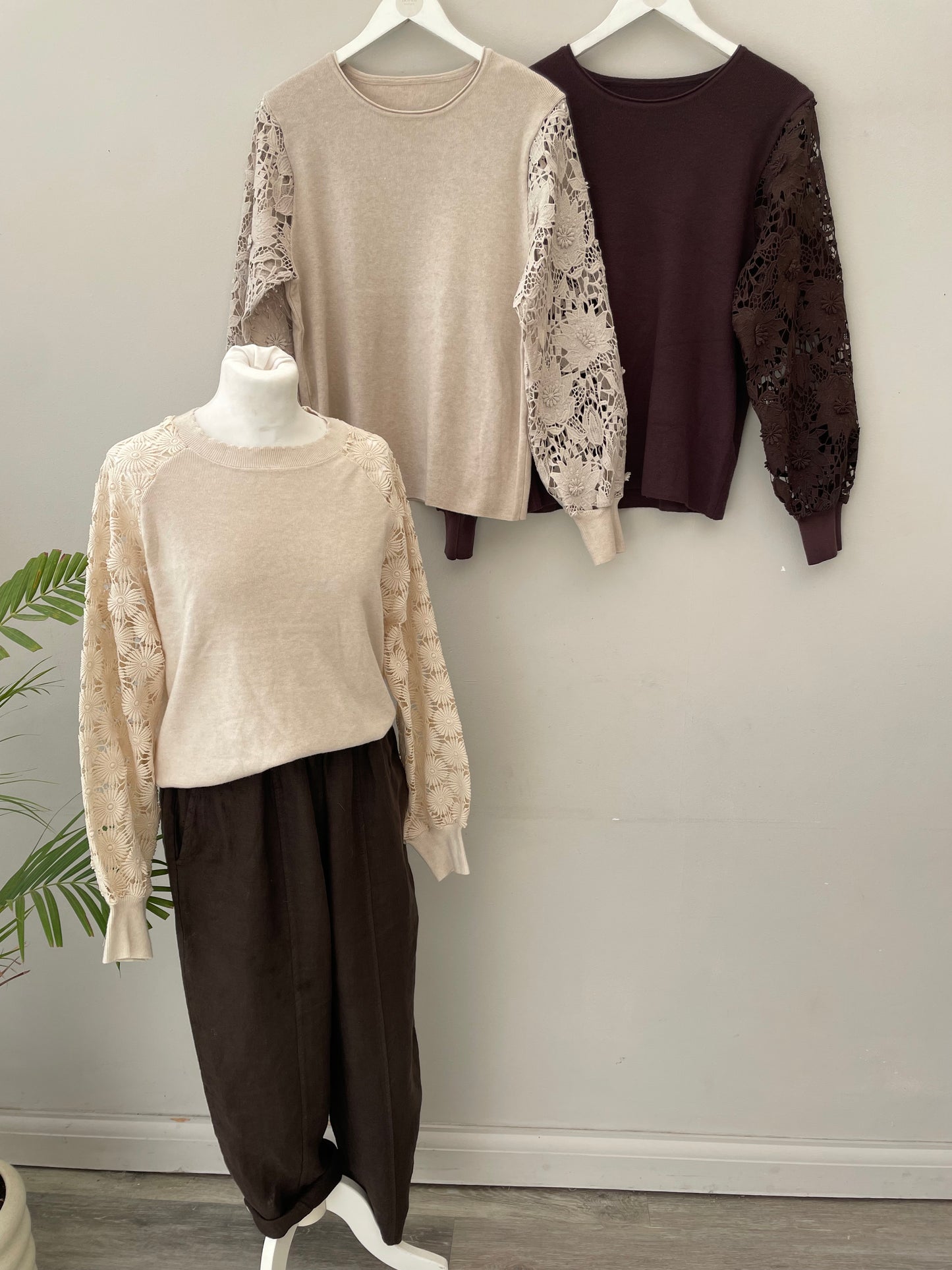 The Fifi Lace Sleeve Knit.