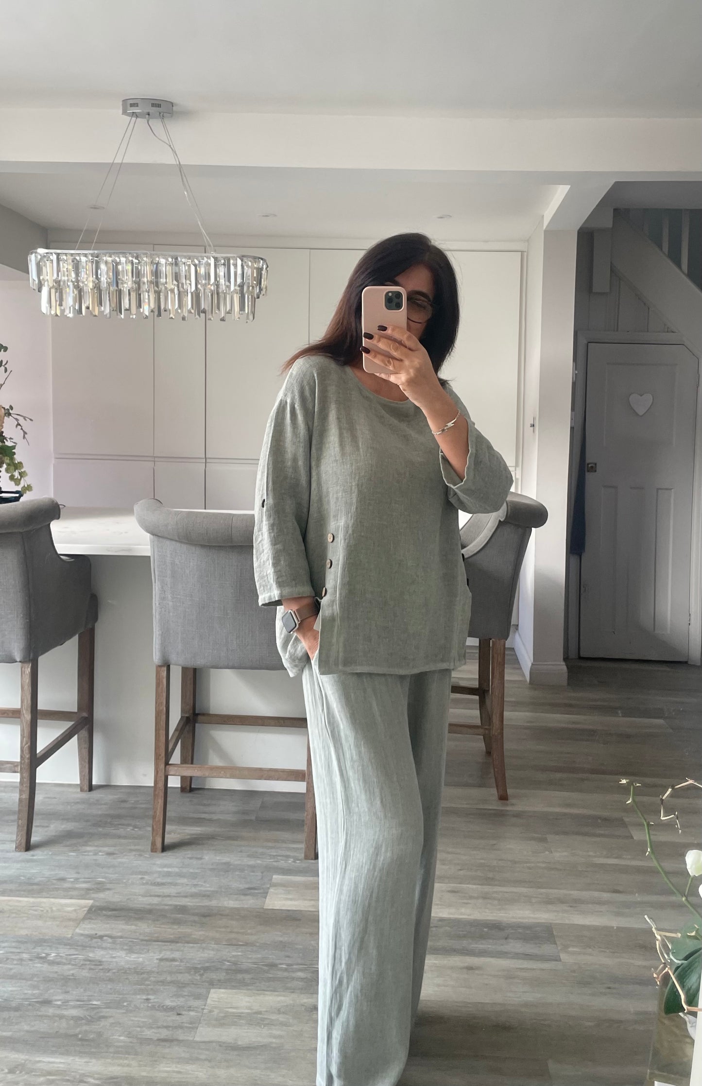 Gaby Washed Linen Button Top