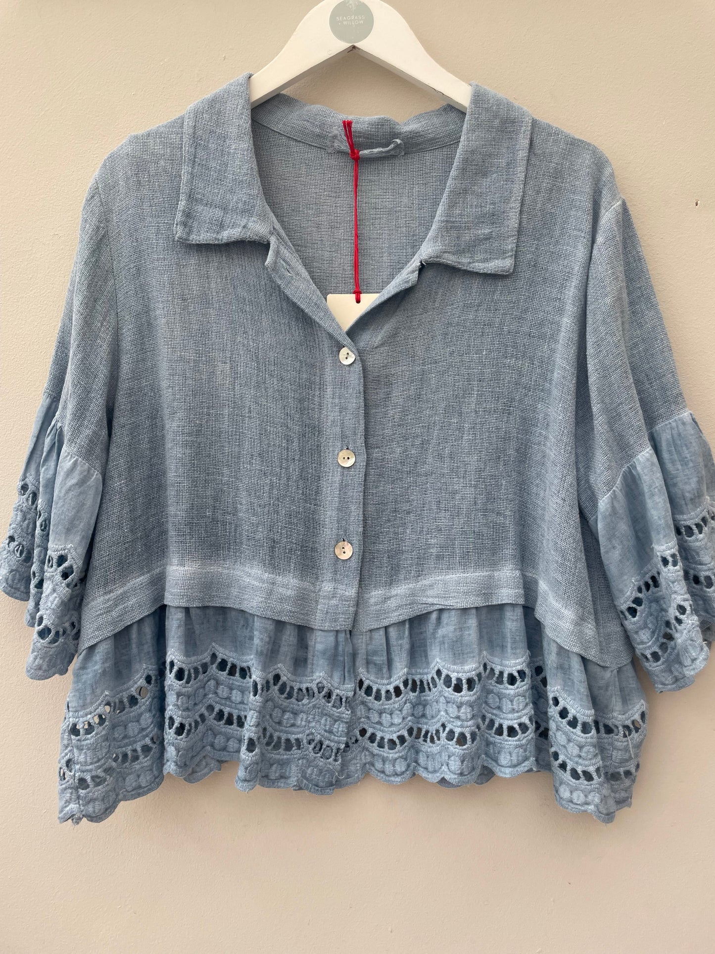 Gaby Washed Linen, Cotton Mix Top.