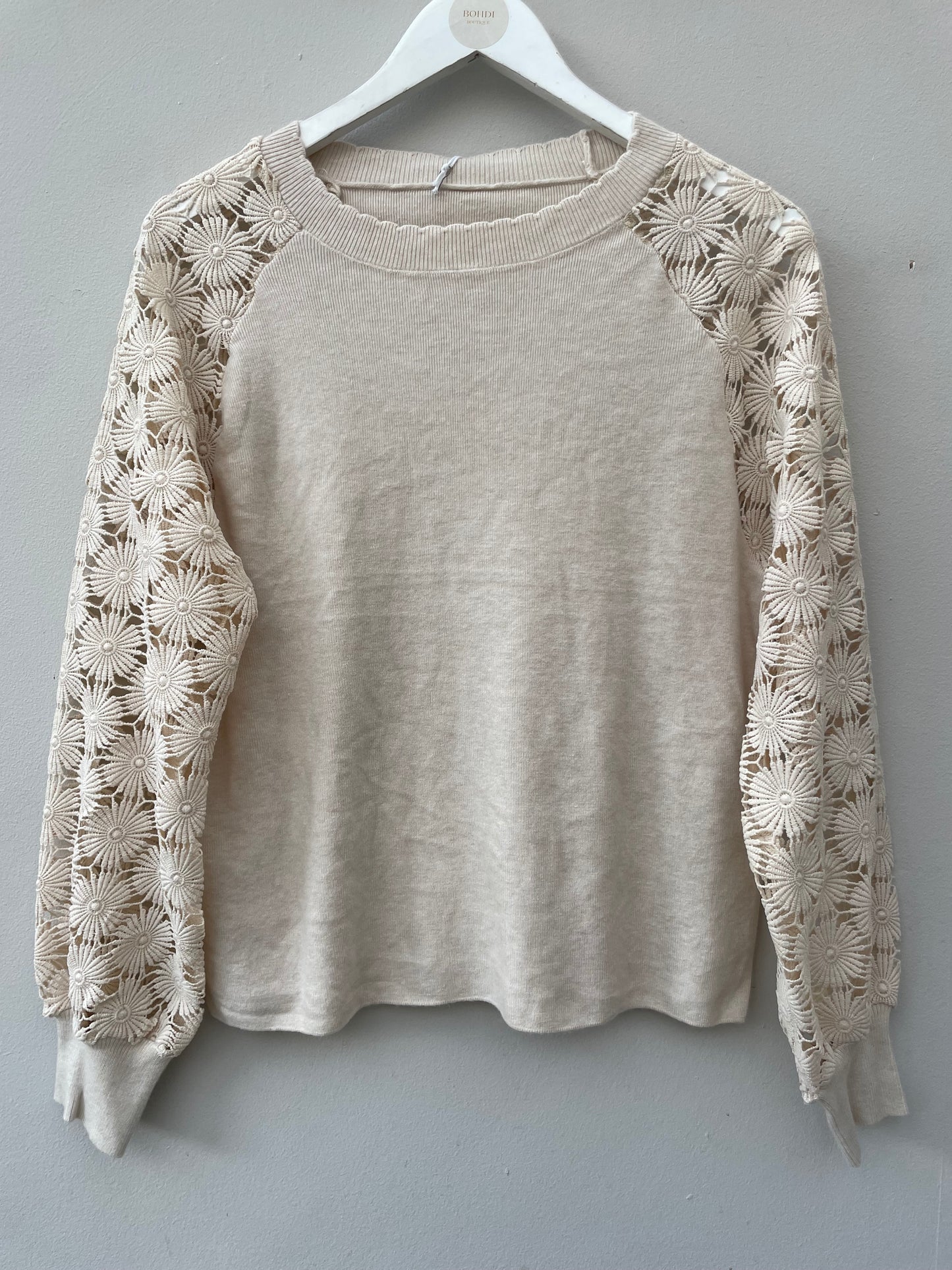 The Fifi Lace Sleeve Knit.