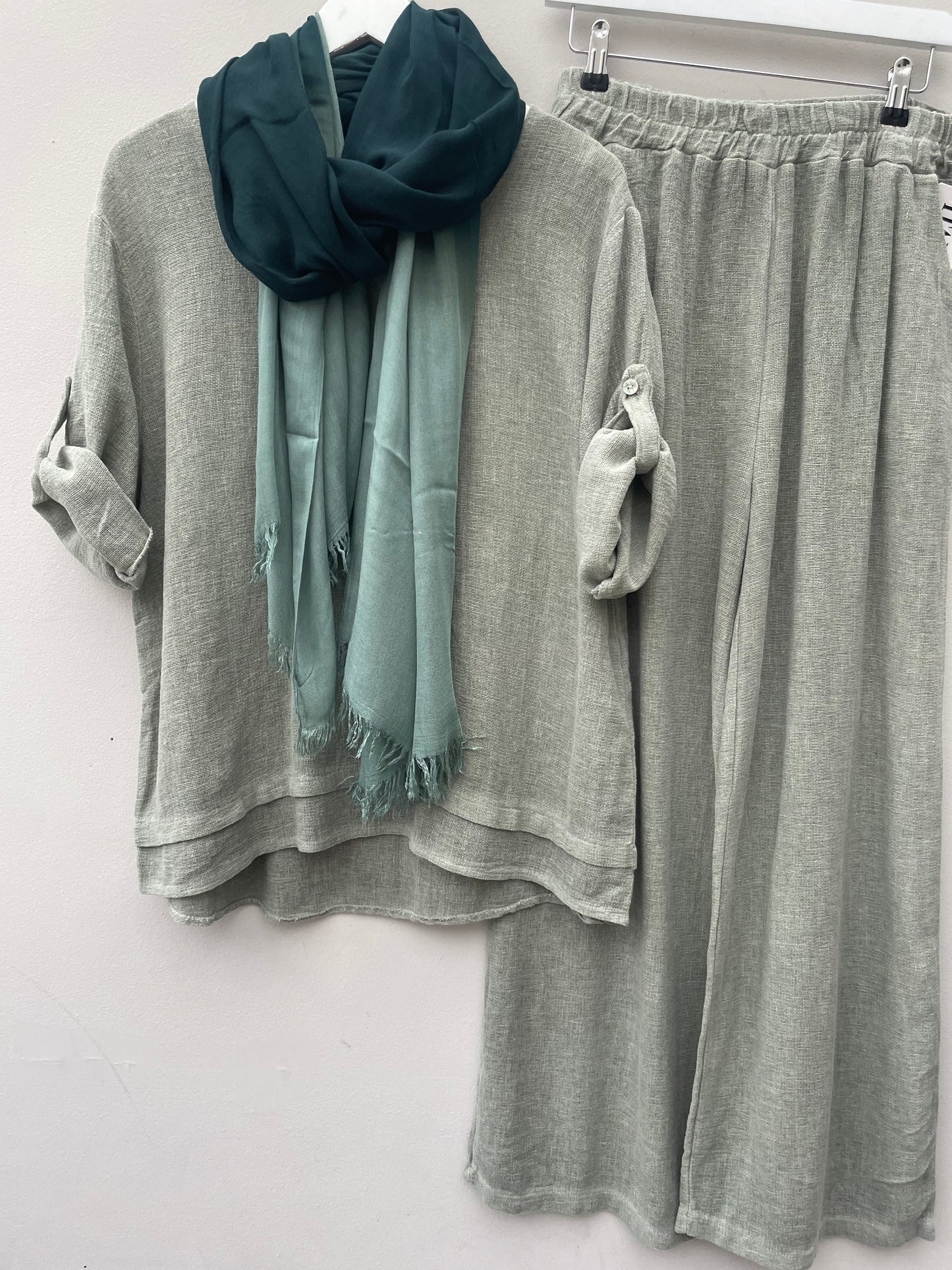 Gaby Washed Linen, Cotton Mix 2 Piece Set.