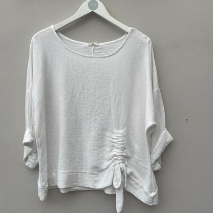 The Gaby Ruched Tie Top