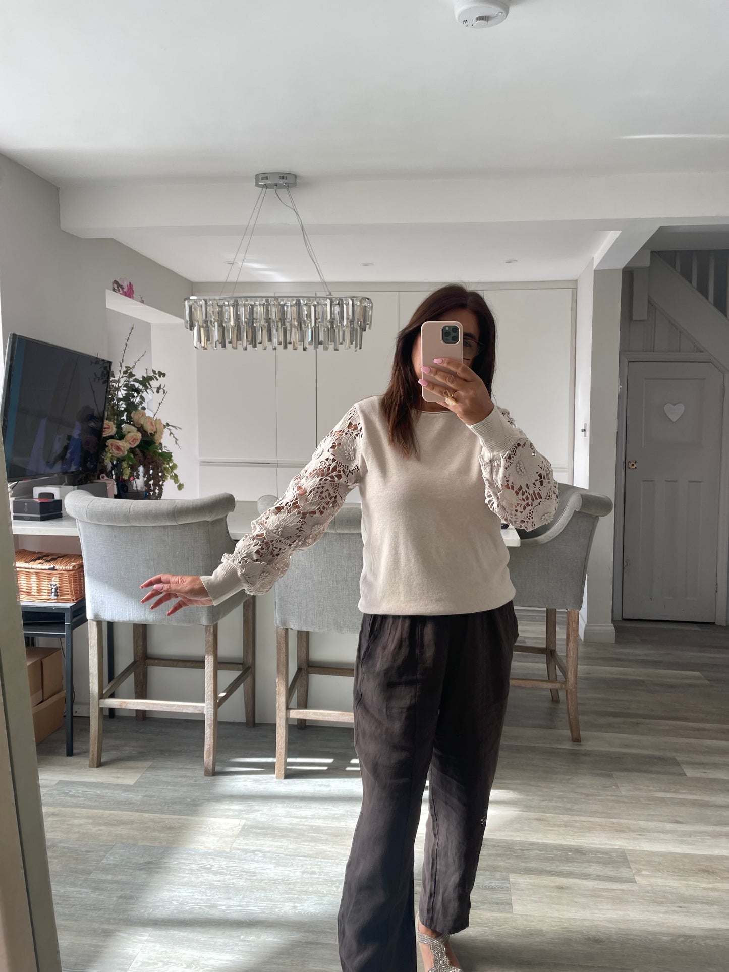 The Fifi Lace Sleeve Knit.