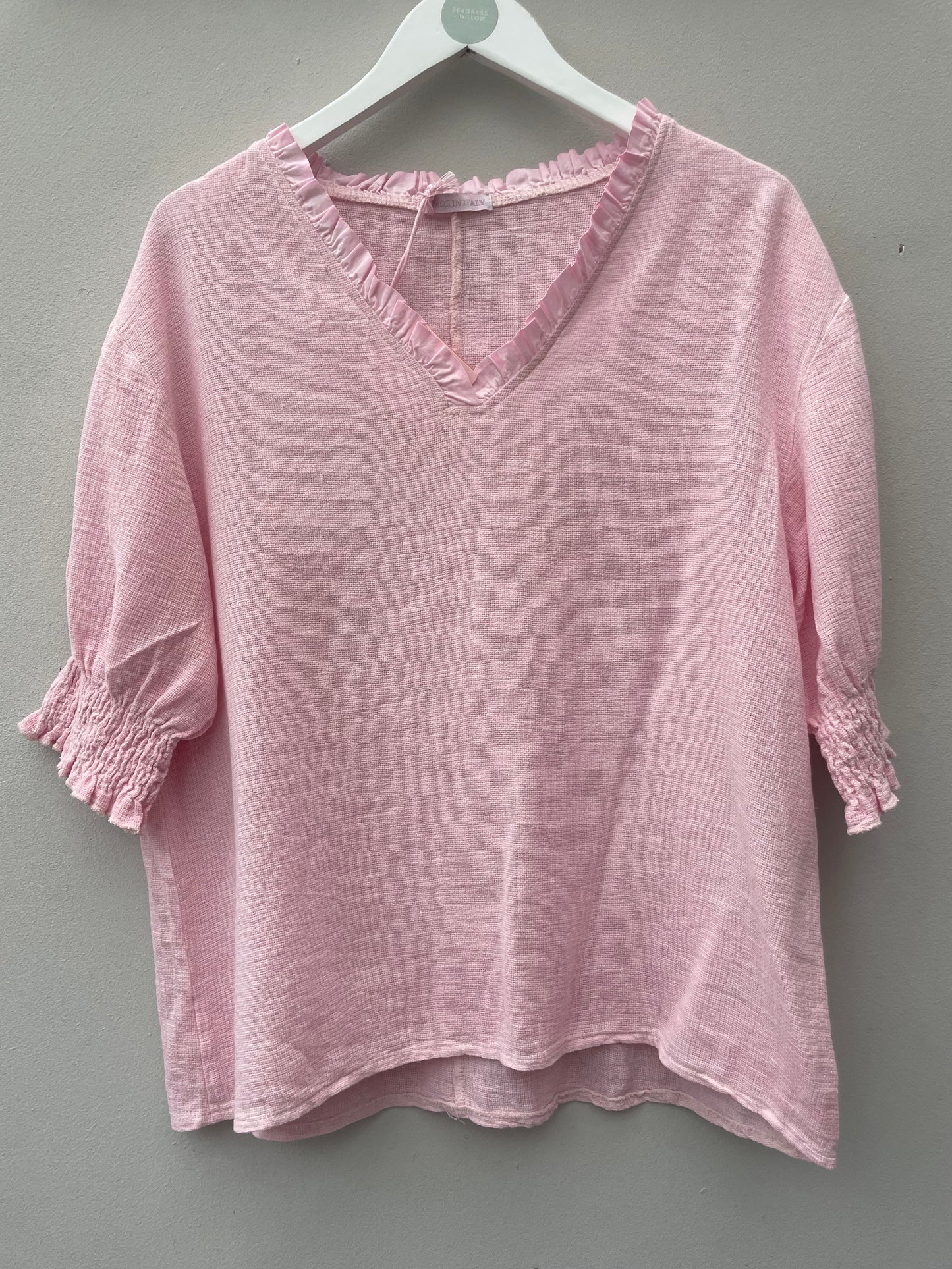 The Gaby Frill V Neck Top