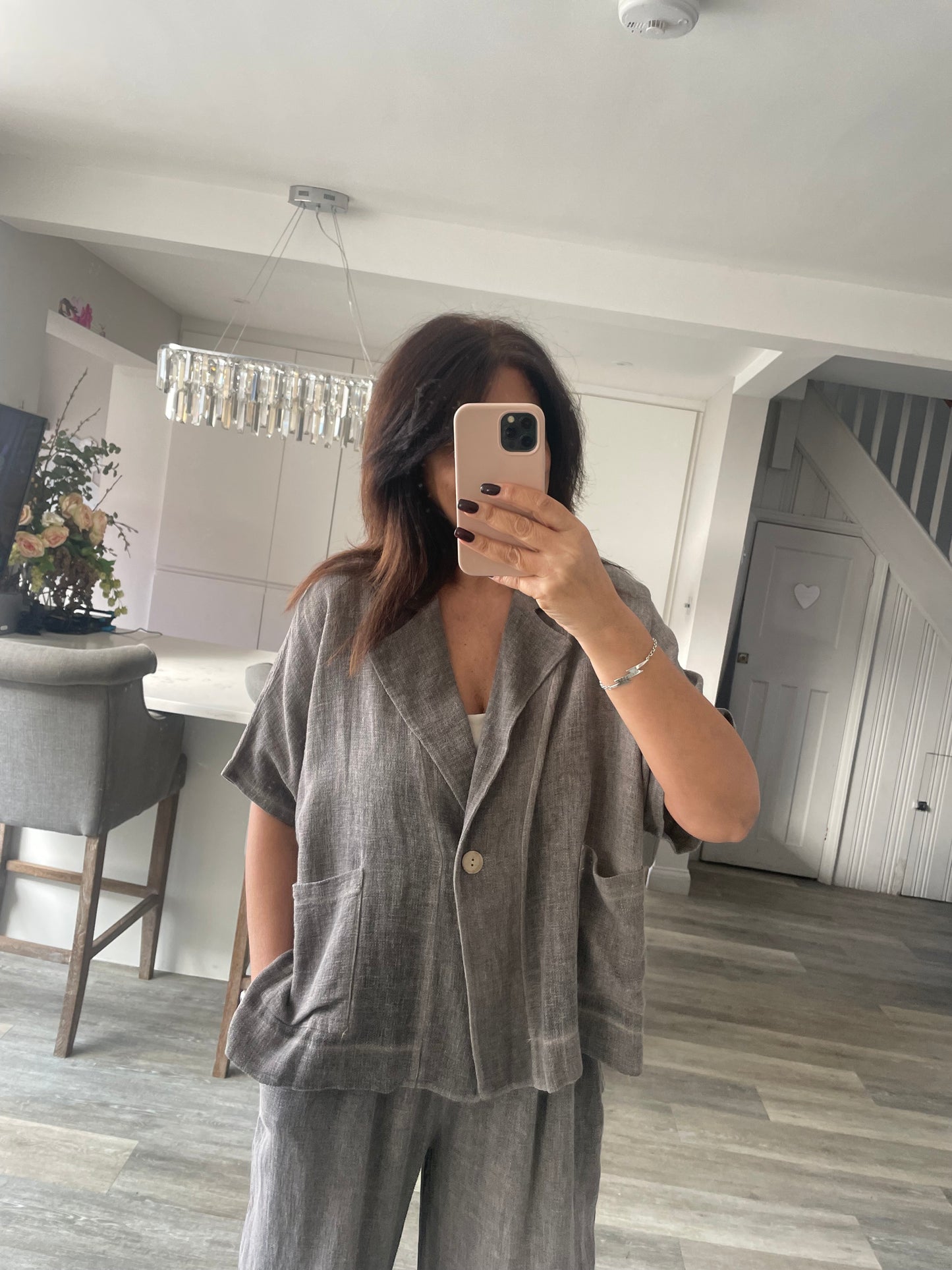 Gaby Washed Linen 2 Pocket Jacket.