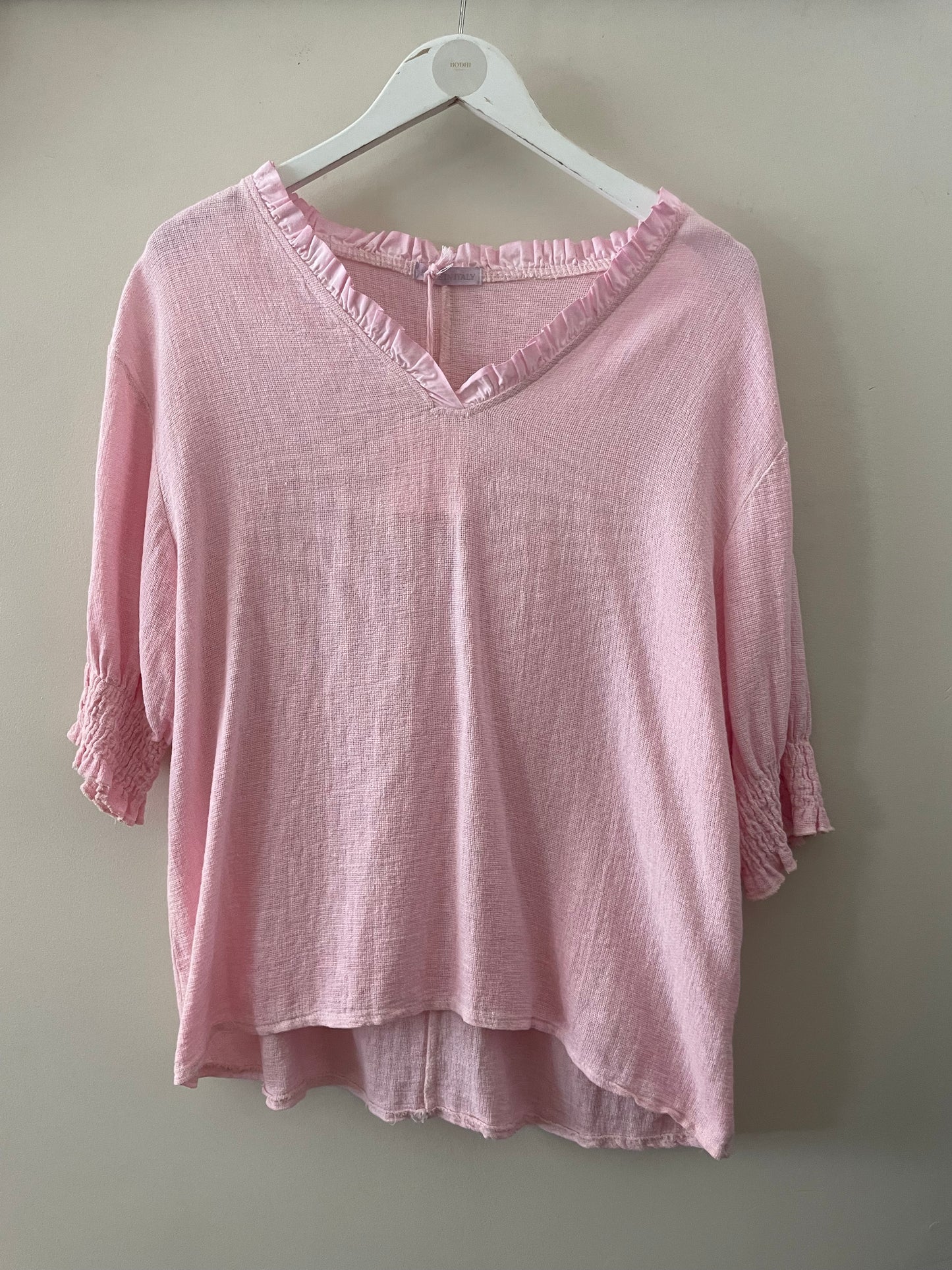 The Gaby Frill V Neck Top