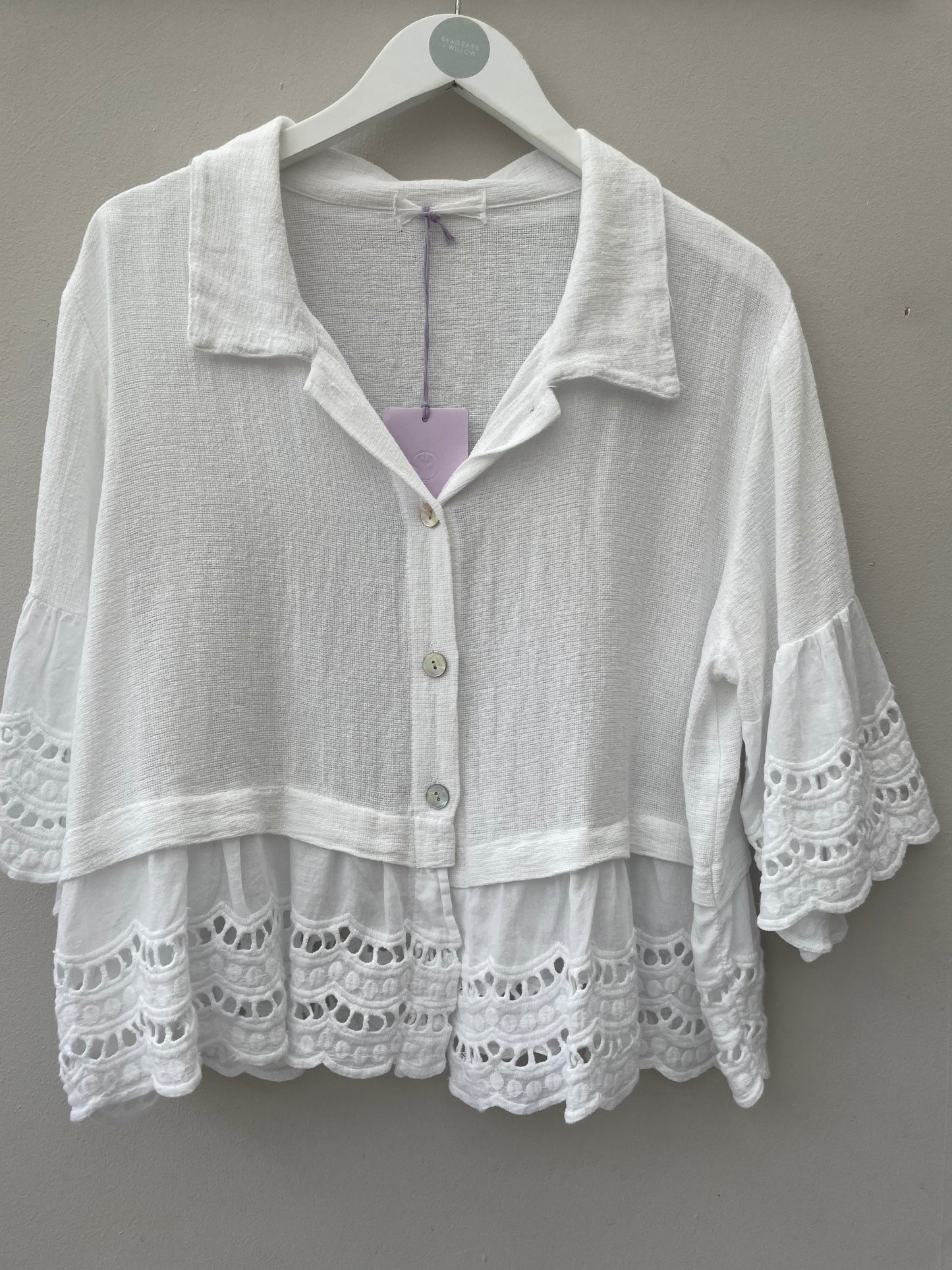 Gaby Washed Linen, Cotton Mix Top.