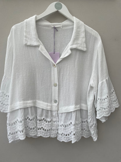 Gaby Washed Linen, Cotton Mix Top.