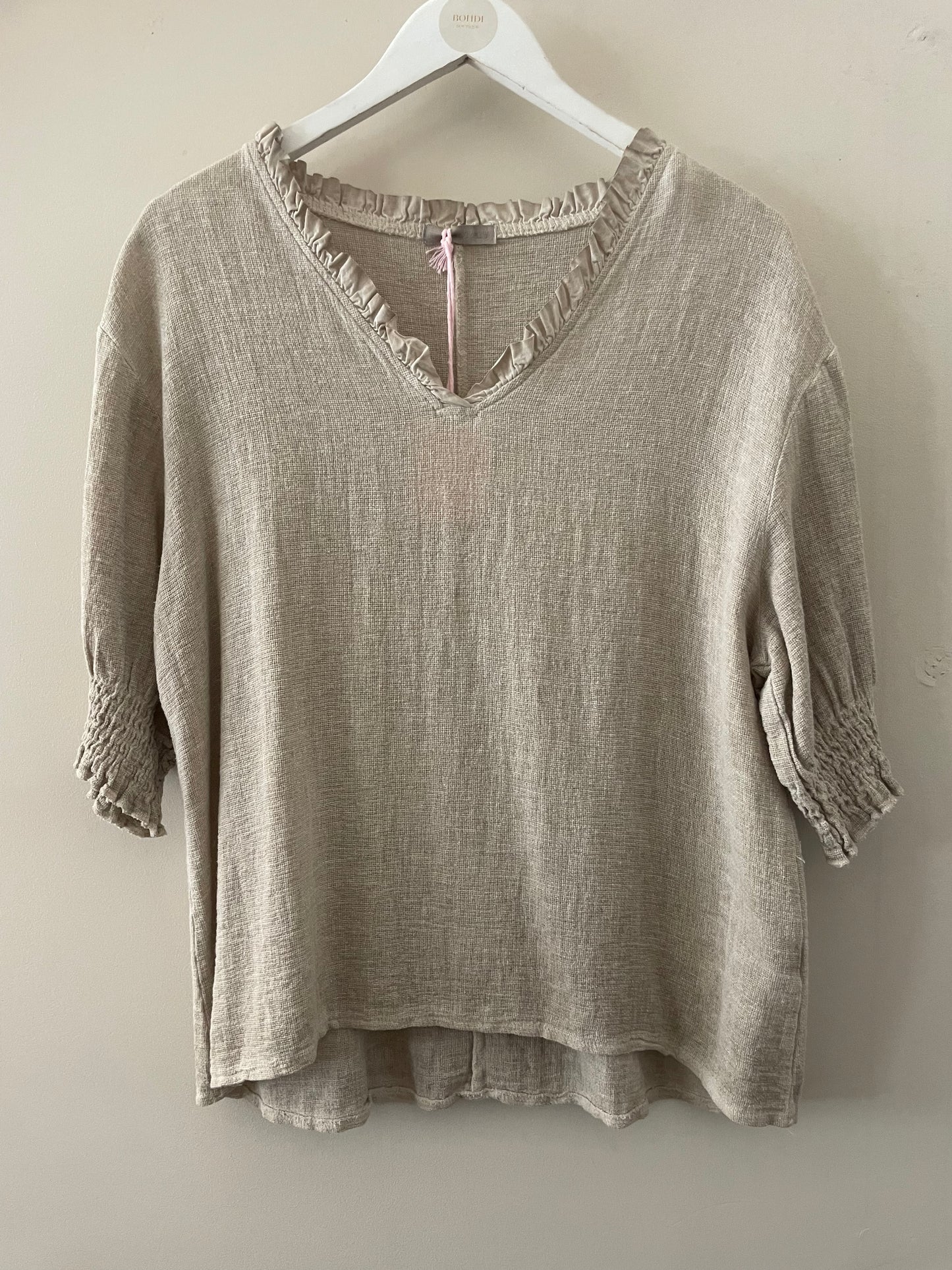 The Gaby Frill V Neck Top