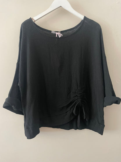 The Gaby Ruched Tie Top