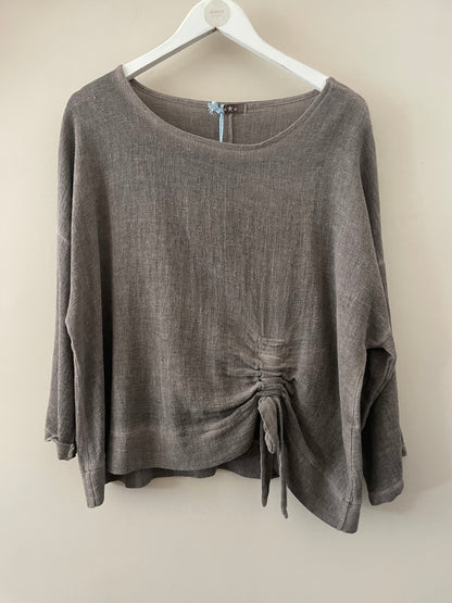 The Gaby Ruched Tie Top