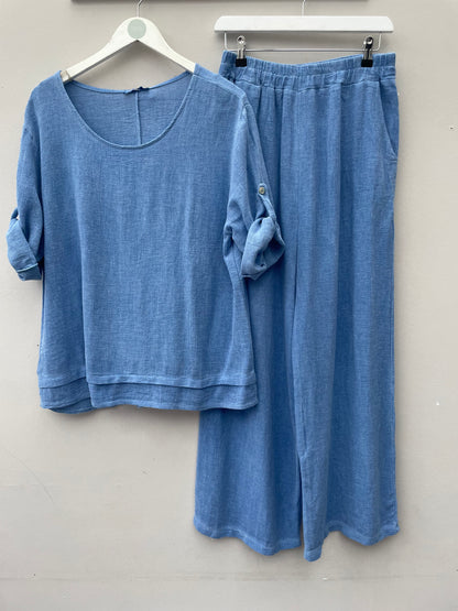 Gaby Washed Linen, Cotton Mix 2 Piece Set.