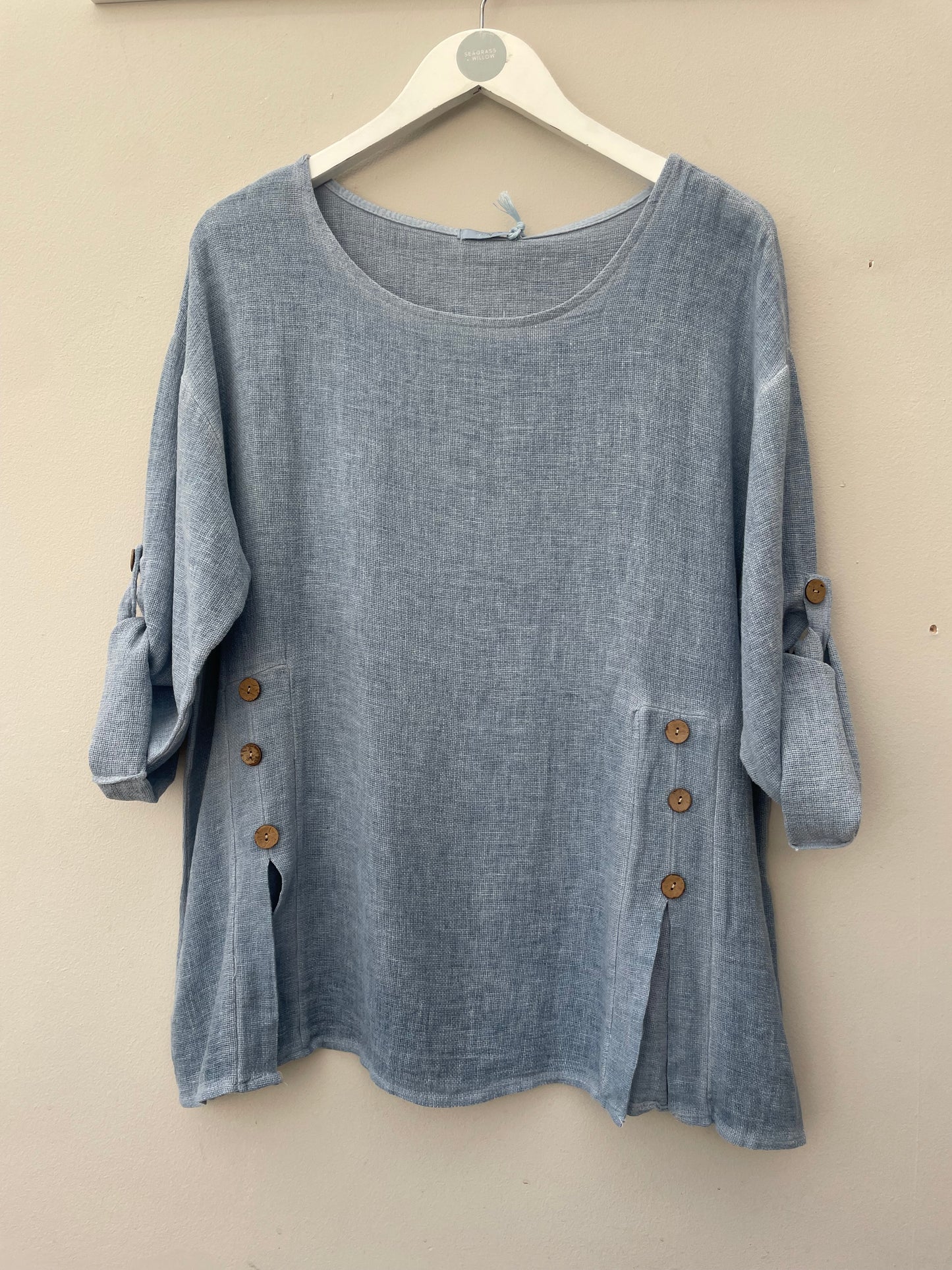 Gaby Washed Linen Button Top