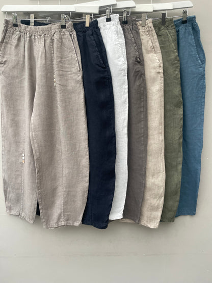 The Elsa Linen Button Trousers