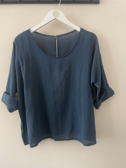The Lexi Linen/Cotton Mix Top