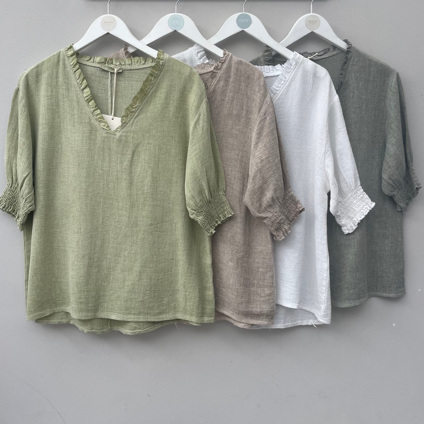 The Gaby Frill V Neck Top