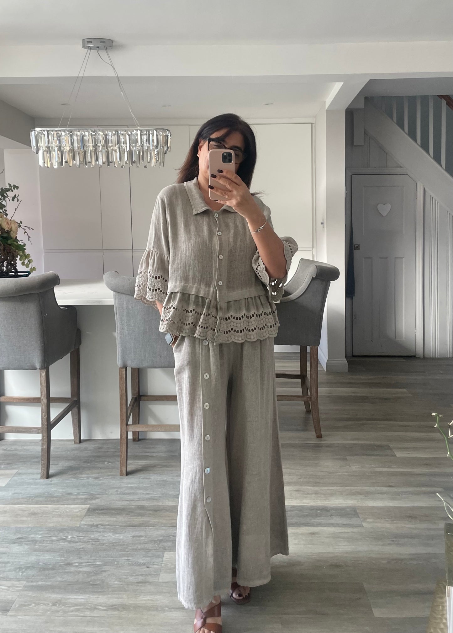 Gaby Washed Linen, Cotton Mix Top.