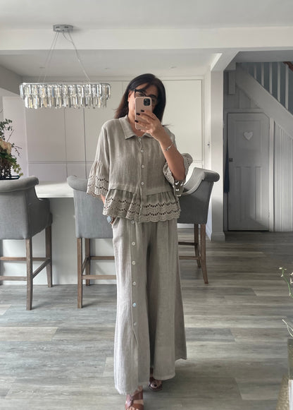 Gaby Washed Linen, Cotton Mix Top.