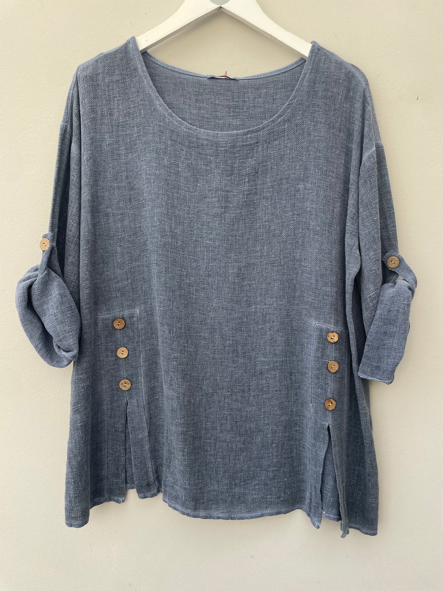 Gaby Washed Linen Button Top