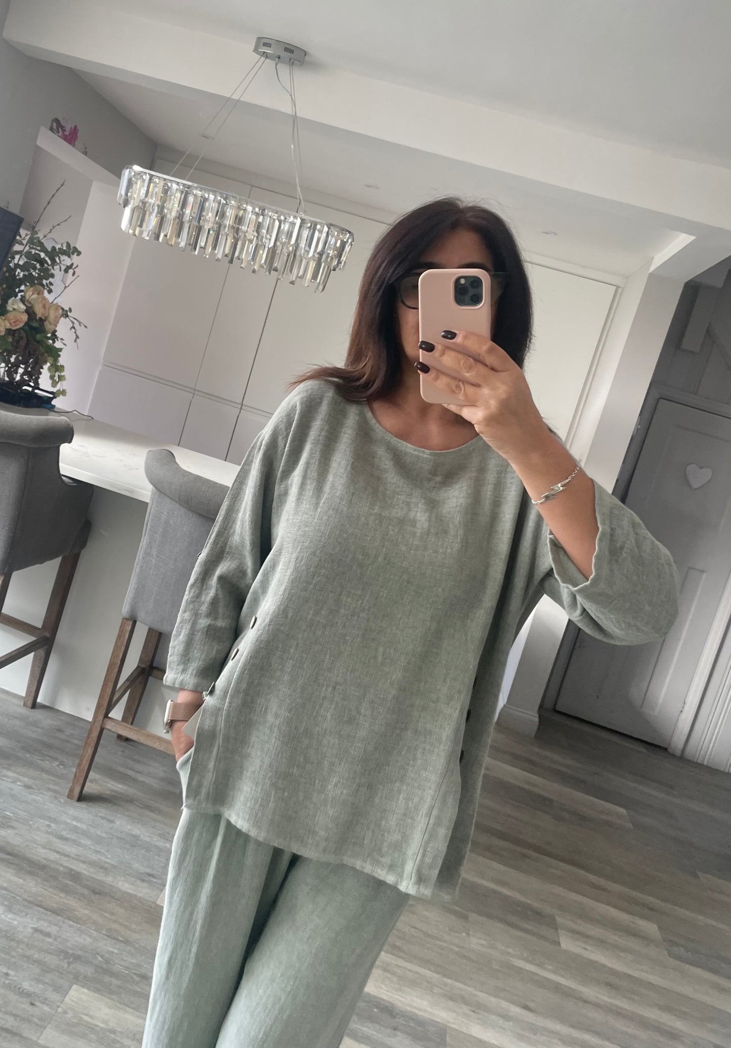 Gaby Washed Linen Button Top