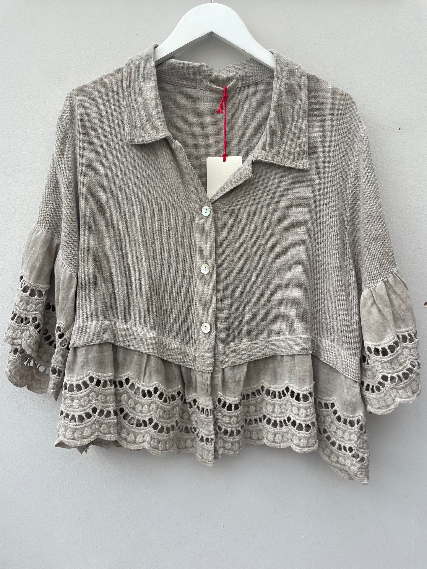 Gaby Washed Linen, Cotton Mix Top.