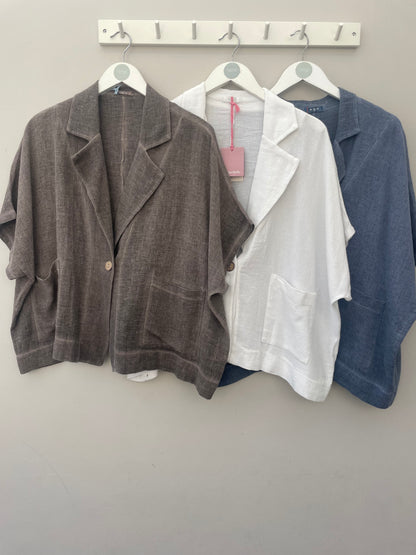 Gaby Washed Linen 2 Pocket Jacket.