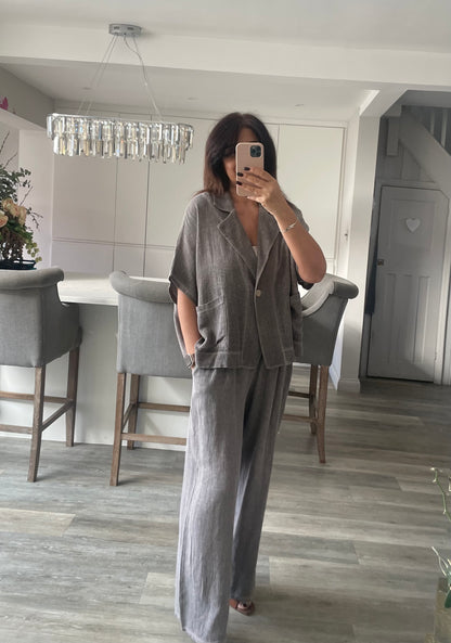 Gaby Washed Linen 2 Pocket Jacket.