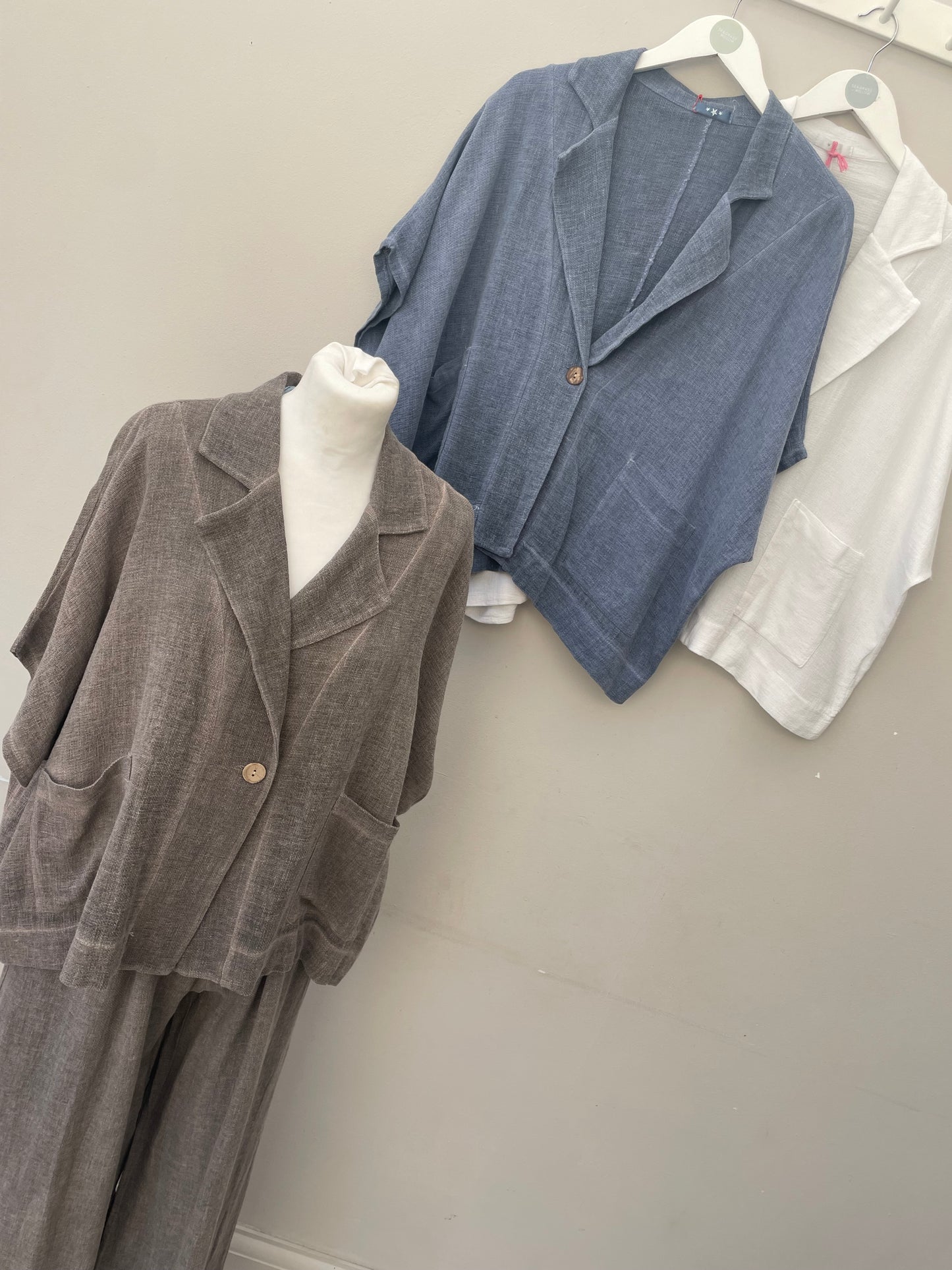 Gaby Washed Linen 2 Pocket Jacket.
