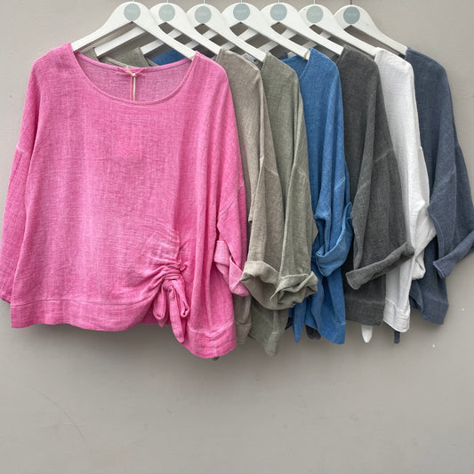 The Gaby Ruched Tie Top