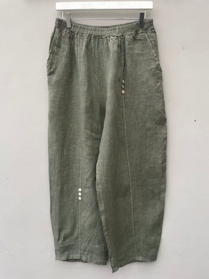 The Elsa Linen Button Trousers