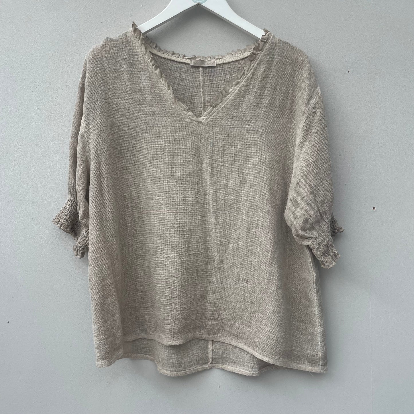 The Gaby Frill V Neck Top