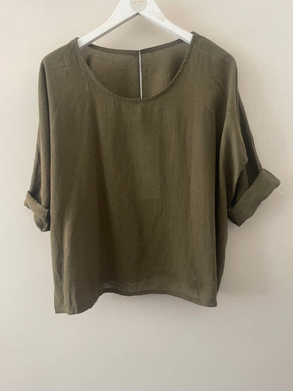 The Lexi Linen/Cotton Mix Top